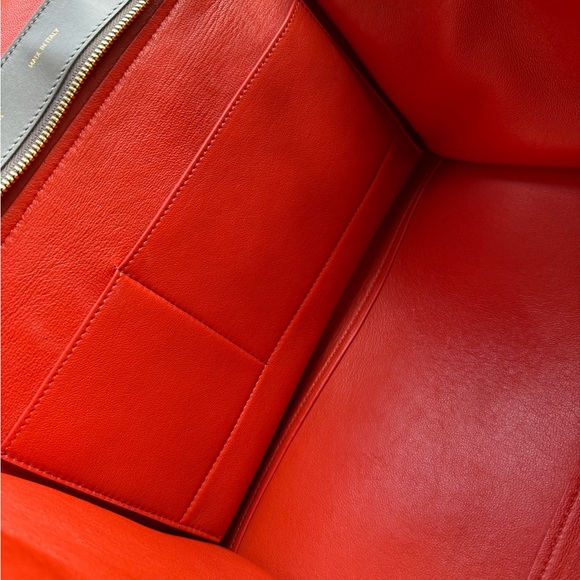 Authentic CELINE tricolor color block swing Trapeze bag purse medium Never Used - Picture 12 of 17